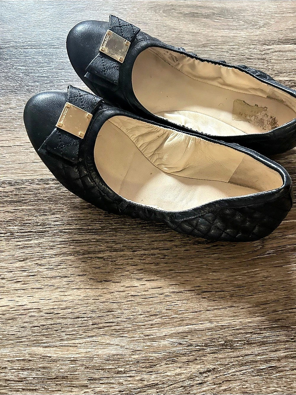 Tory Burch Black Logo Ballet Flats